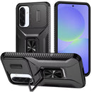 For Samsung Galaxy A37 Complete Magnetic Metal Ring Stand Camera Protection Hybrid - Black