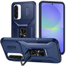 For Samsung Galaxy A37 Complete Magnetic Metal Ring Stand Camera Protection Hybrid - Blue
