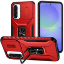 For Samsung Galaxy A37 Complete Magnetic Metal Ring Stand Camera Protection Hybrid - Red