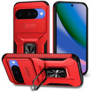 For Google Pixel 11 / 11 Pro Complete Magnetic Metal Ring Stand Camera Protection Hybrid - Red