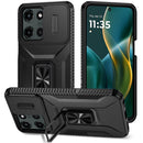 Moto G Stylus 5G 2025 Complete Magnetic Metal Ring Stand Camera Protection Hybrid - Black