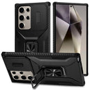 Samsung s25 5G Ultra Complete Magnetic Metal Ring Stand Camera Protection Hybrid - Black