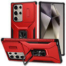 Samsung s25 5G Ultra Complete Magnetic Metal Ring Stand Camera Protection Hybrid - Red