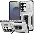 For Samsung s26 Ultra Complete Magnetic Metal Ring Stand Camera Protection Hybrid - Silver