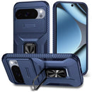 For Google Pixel 11 Pro XL Complete Magnetic Metal Ring Stand Camera Protection Hybrid - Blue
