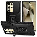 Samsung S23 Ultra 5G Complete Magnetic Metal Ring Stand Camera Protection Hybrid - Black