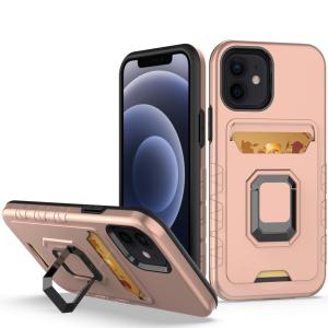 iPhone 14 6.1 Card Holder Magnetic Ring Stand Case