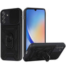 Samsung A15 5G ELITE Camera Push Magnetic Ring Stand Hybrid Case Cover - Black