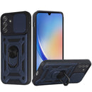 Samsung A15 5G ELITE Camera Push Magnetic Ring Stand Hybrid Case Cover - Blue