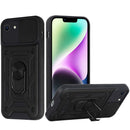 For iPhone 17E / 16E / SE4 ELITE Camera Push Magnetic Ring Stand Hybrid - Black