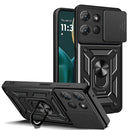 For Moto G Stylus 5G 2026/2025 ELITE Camera Push Magnetic Ring Stand Hybrid Case Cover - Black