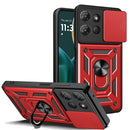 For Moto G Stylus 5G 2026/2025 ELITE Camera Push Magnetic Ring Stand Hybrid Case Cover - Red