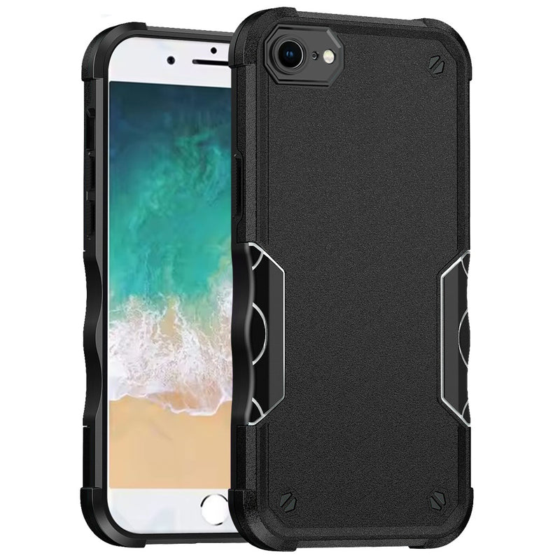 iPhone 16e Exquisite Tough Shockproof Hybrid Case Cover - Black