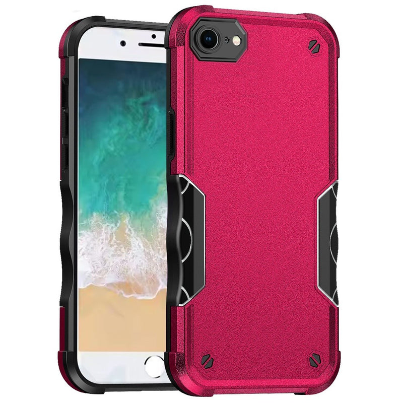 iPhone 16e Exquisite Tough Shockproof Hybrid Case Cover - Hot Pink