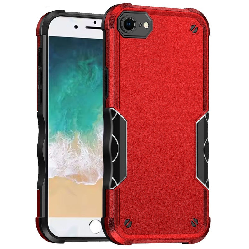 iPhone 16e Exquisite Tough Shockproof Hybrid Case Cover - Red