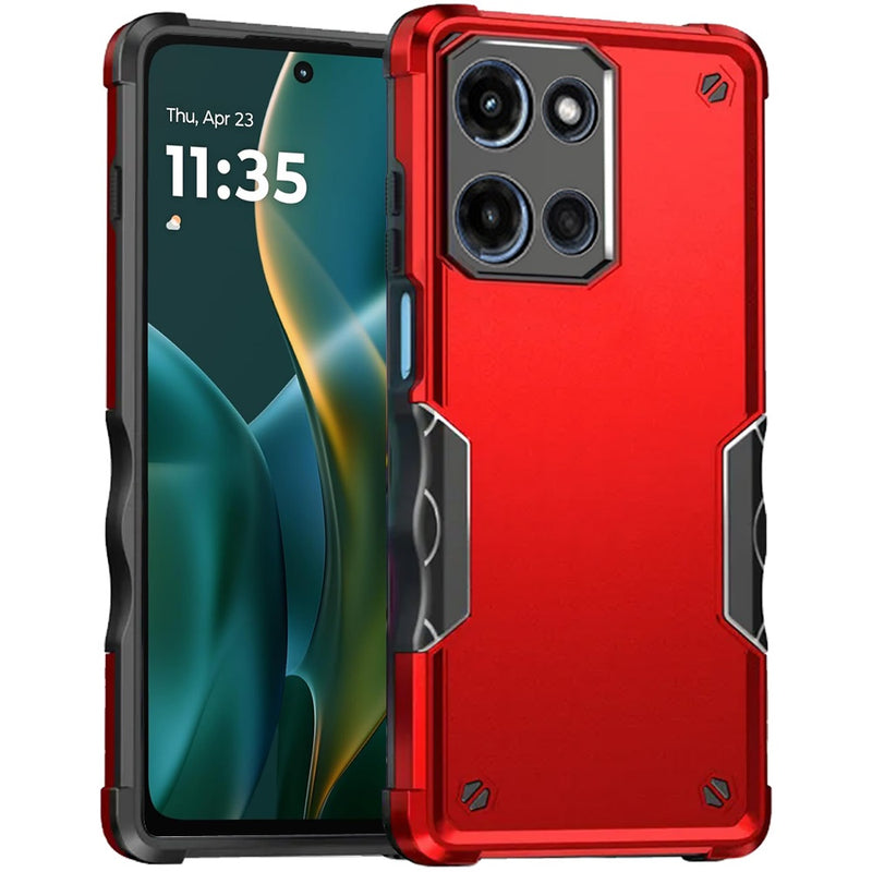 Moto G Stylus 5G 2025 Exquisite Tough Shockproof Hybrid Case Cover - Red