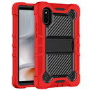 For BLU Tab One 5G Tab Tough Tablet Strong Kickstand Hybrid Case Cover - Red