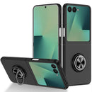 For Samsung Galaxy Z Flip 7 Chief Premium Matte Magnetic Ring Stand Hybrid Case Cover - Black