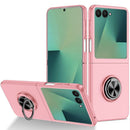 For Samsung Galaxy Z Flip 7 Chief Premium Matte Magnetic Ring Stand Hybrid Case Cover - Pink