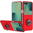 For Samsung Galaxy Z Flip 7 Chief Premium Matte Magnetic Ring Stand Hybrid Case Cover - Red
