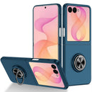 For Samsung Z Flip 8 Chief Premium Matte Magnetic Ring Stand Hybrid Case Cover - Navy Blue