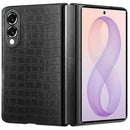 For Samsung Z Fold 8 PU Vegan Leather Premium Hard Snap On Case Cover - Black