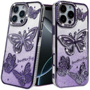 iPhone 16 Pro Max 6.9 Butterfly Freedom Shimmer Glitter Thick TPU Case Cover - Purple