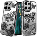 Motorola Moto G Stylus 5G (2025) Butterfly Freedom Shimmer Glitter Thick TPU Case Cover - Black