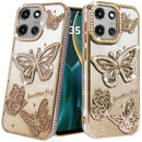 Motorola Moto G Stylus 5G (2025) Butterfly Freedom Shimmer Glitter Thick TPU Case Cover - Gold