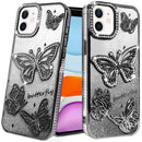 iPhone 11 (XI6.1) Butterfly Freedom Shimmer Glitter Thick TPU Case Cover - Black