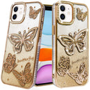 iPhone 11 (XI6.1) Butterfly Freedom Shimmer Glitter Thick TPU Case Cover - Gold