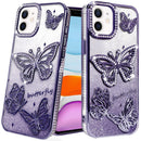 iPhone 11 (XI6.1) Butterfly Freedom Shimmer Glitter Thick TPU Case Cover - Purple