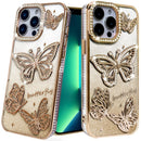 iPhone 11 (XI6.1) Butterfly Freedom Shimmer Glitter Thick TPU Case Cover - Rose Gold