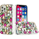 iPhone 15 Plus Full Diamond with Ornaments Hard TPU Case Cover - Colorful Ornaments with Heart