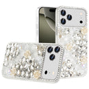 iPhone 17 Pro Max Rose Flower Full Diamond Bling Stones - Clear