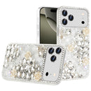 iPhone 17 Pro Rose Flower Full Diamond Bling Stones - Clear