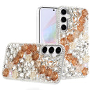 Samsung Galaxy A36 Rose Flower Full Diamond Bling Stones - Gold