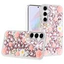 Samsung Galaxy A36 Rose Flower Full Diamond Bling Stones - Pink