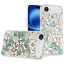 iPhone 17 Air Rose Flower Full Diamond Bling Stones - Green