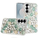 Samsung s26 Plus Rose Flower Full Diamond Bling Stones - Green
