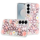 Samsung s26 Plus Rose Flower Full Diamond Bling Stones - Pink