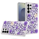 Samsung s26 Ultra Rose Flower Full Diamond Bling Stones - Purple