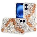iPhone 17 Rose Flower Full Diamond Bling Stones - Gold