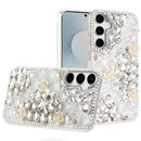 For Samsung s25 FE Rose Flower Full Diamond Bling Stones - Clear