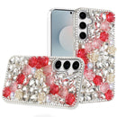 For Samsung s25 FE Rose Flower Full Diamond Bling Stones - Red