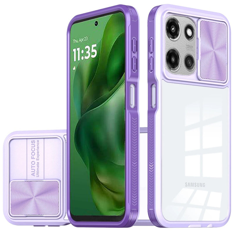 Motorola Moto G Power 5G 2025 Fusion Transparent Clear Hybrid Case Cover - Purple