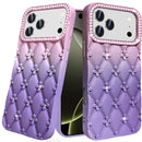 iPhone 17 Pro Floral Joy Glitter Shimmer Leather Feel Thick TPU Case - Light Pink/Light Purple