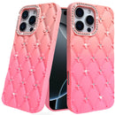 iPhone 16 Pro Max 6.9 Floral Joy Glitter Shimmer Leather Feel Thick TPU Case - Orange/Pink