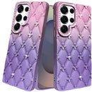Samsung s26 Ultra Floral Joy Glitter Shimmer Leather Feel Thick TPU Case - Light Pink/Light Purple
