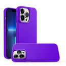 iP15 Pro Max Premium LIQUID Silicone with Metal Buttons and Camera Edges Case Cover - Purple